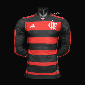 Camisa Manga Longa Player Flamengo I 24/25 - Adidas - Vermelho e Preto