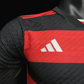 Camisa Manga Longa Player Flamengo I 24/25 - Adidas - Vermelho e Preto