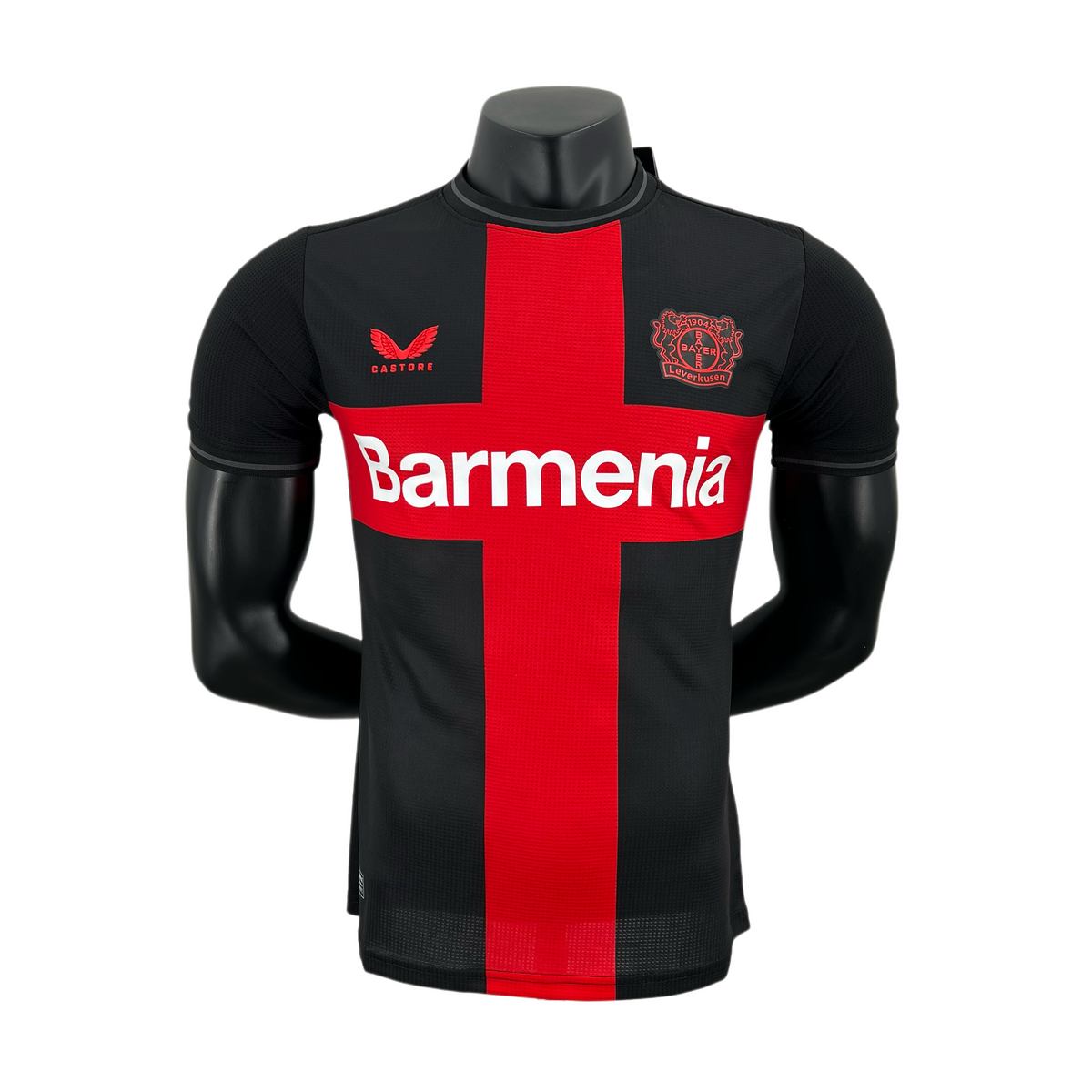 Camisa Bayern Leverkusen I 24/25 - Vermelha e Preta - Masculino Jogador