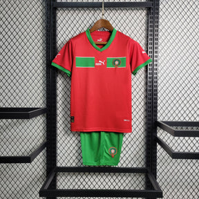 Kit Infantil Seleção Marrocos I 23/24 Puma - Vermelho