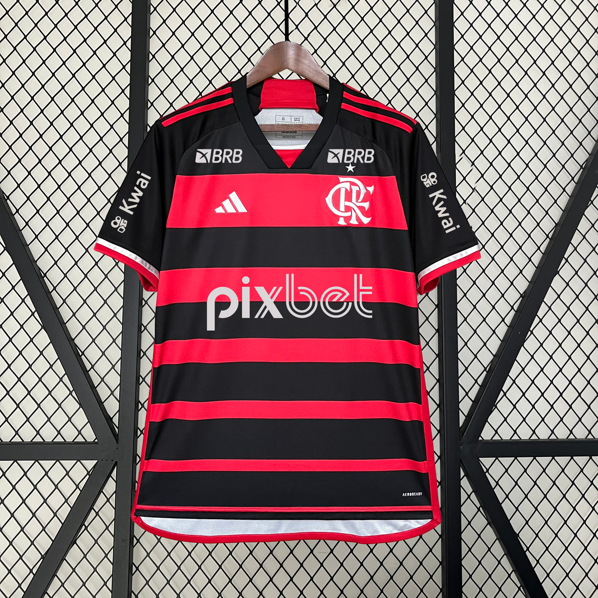 Camisa Flamengo I 24/25 + Patrocínios - Adidas - Vermelho e Preto