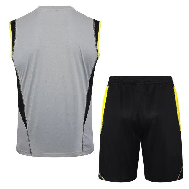 Kit Treino Flamengo 24/25 Adidas - Cinza com Preto