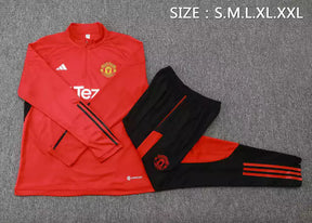 Conjunto Manchester United 23/24 Vermelho - Adidas - Com Ziper