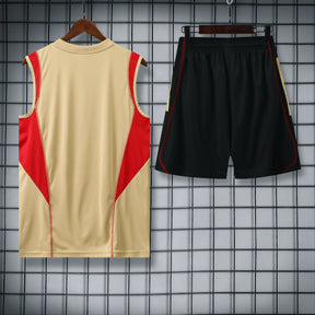 Kit Treino São Paulo 23/24 Adidas - Dourado com Preto